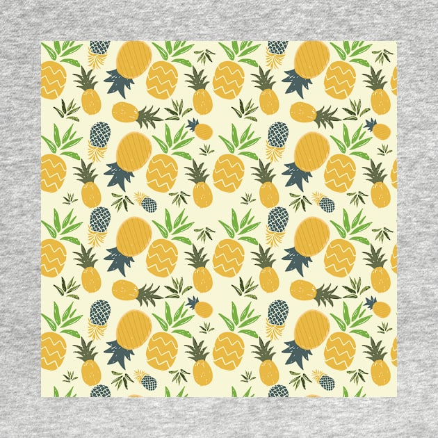 Cute Tropical Fruit Pineapple Pattern by Printable Pretty